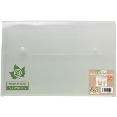 Image of Eco-Eco A4+ 95% Recycled Clear Expanding 2 Stud Wallet